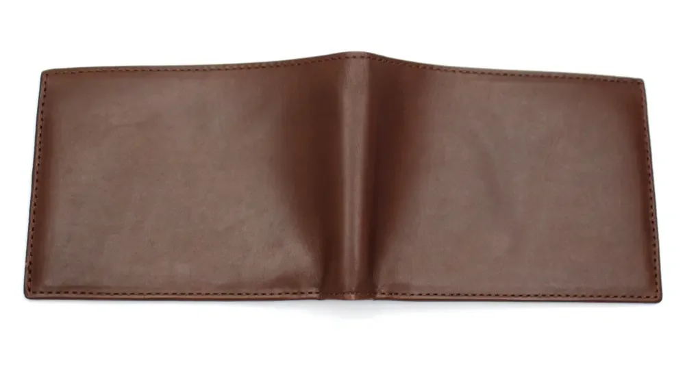 Kiton Wallet Mens Brown Leather Bifold Italy Card Holder Slim New with Box